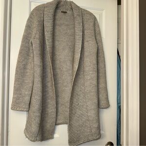 J.Jill Alpaca Blend Shawl Collar Cardigan Sweater Light Gray Women's S Tall